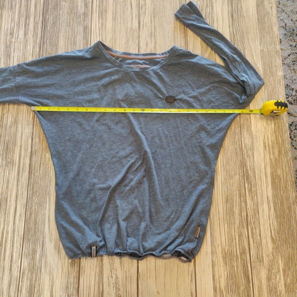 Naketano Women's Crew Neck Long Sleeved Shirt Elastic Waist Gray Size XS AA - Picture 4 of 6